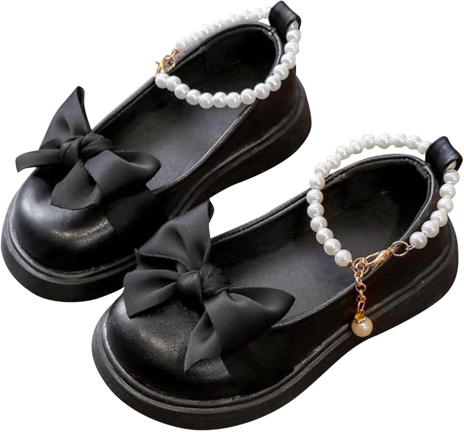 Girls Shoes Platform Toddler Girls Dress Shoes Cute Bowknot Pearls Mary Jane Flower Girls Mary Jane Shoes for Girls