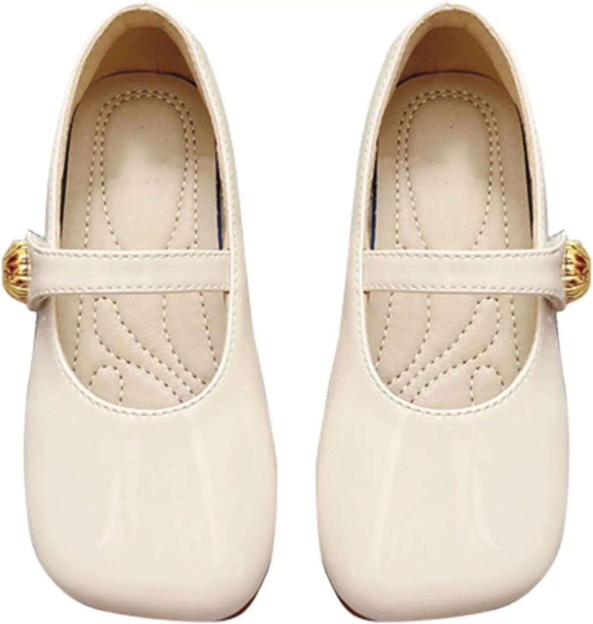 Girls Wide Toe Dress Shoes Ballerina Flat Soft Sole Flat Bottom Solid Color Anti-Slip Breathable Dance Shoes