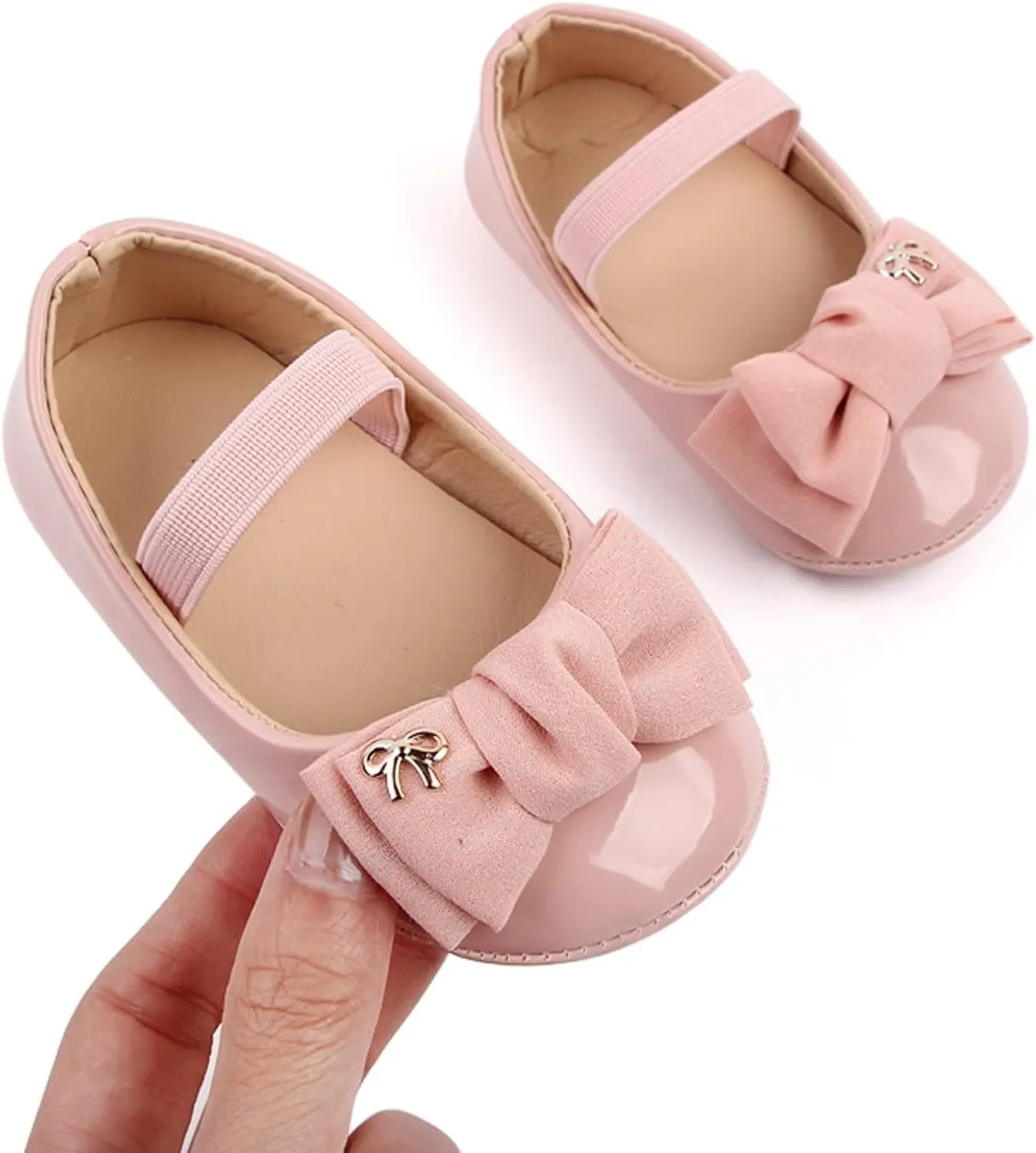 Infant Baby Girl Mary Jane Dress Shoes Ballet Flats for Girl Wedding Party School Shoes Bowknot Girls Dress up Shoes