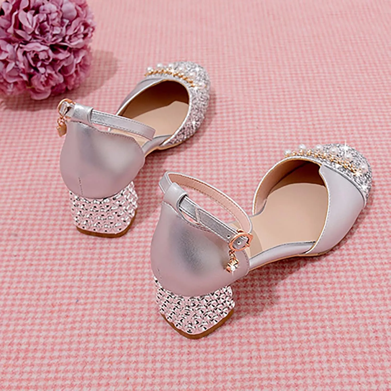 Infant Baby Girls Mary Jane Flats Bow Non-slip Moccasins Rubber Sole Mary Jane Crib Shoes Baptism Dress Shoes