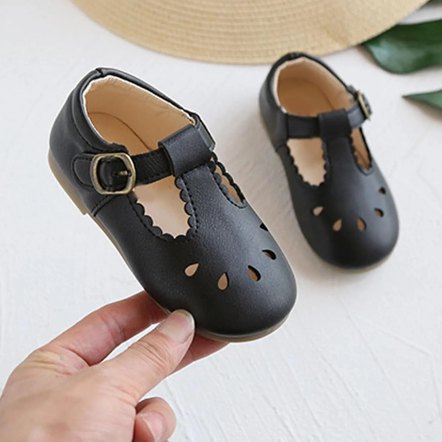 Infant Mary Jane Dress Closed Toe Flat Toddler Little Girl Ballet Party School 𝐔niform T-Strap Princess Shoe