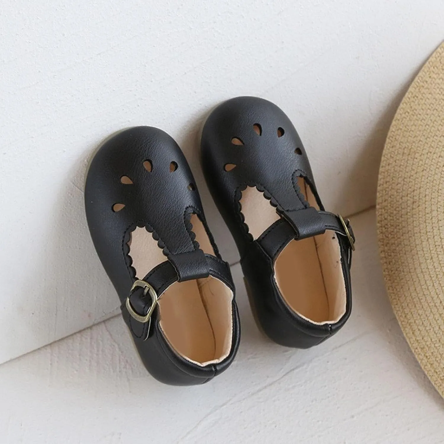 Infant Mary Jane Dress Closed Toe Flat Toddler Little Girl Ballet Party School niform T-Strap Princess Shoe