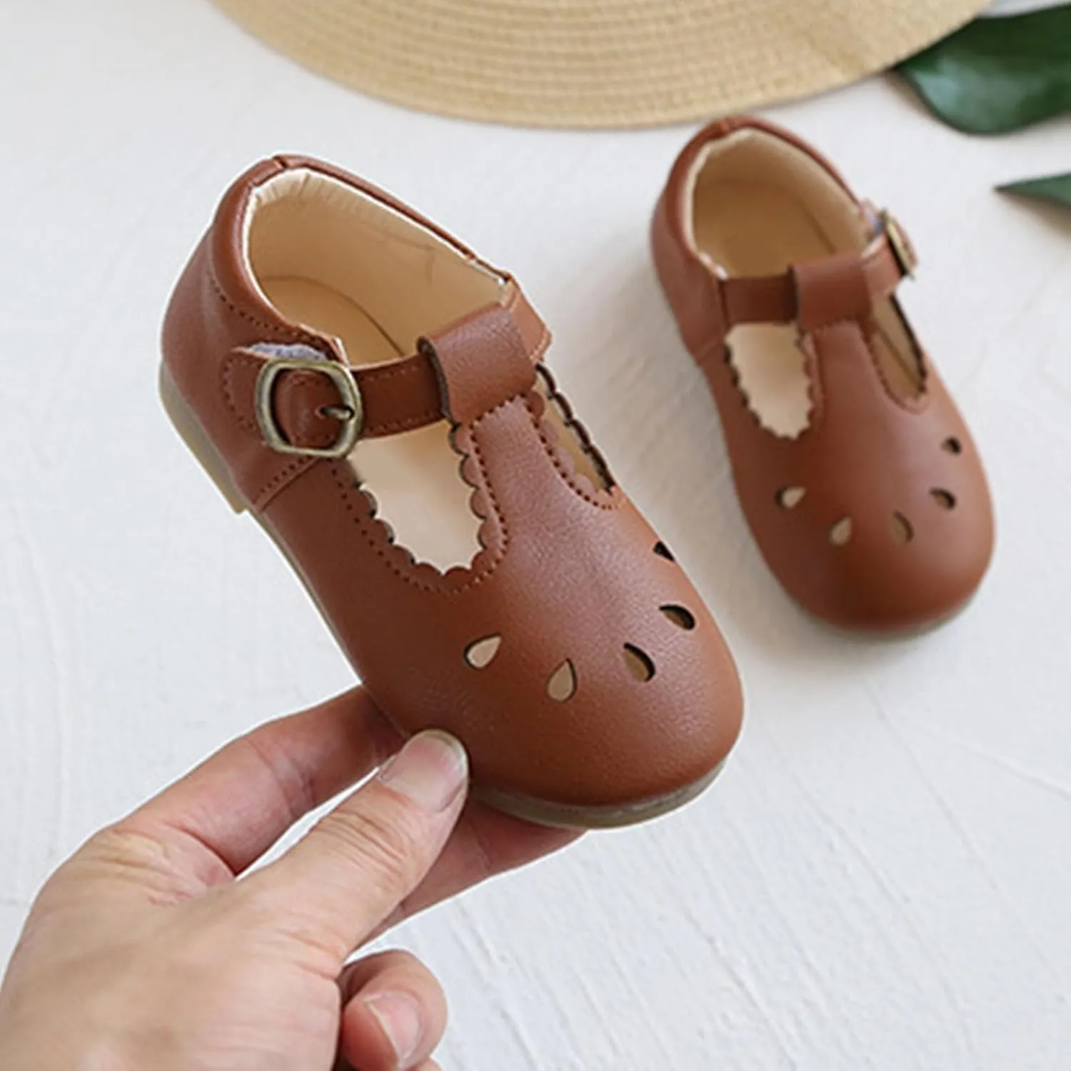 Infant Mary Jane Dress Closed Toe Flat Toddler Little Girl Ballet Party School 𝐔niform T-Strap Princess Shoe