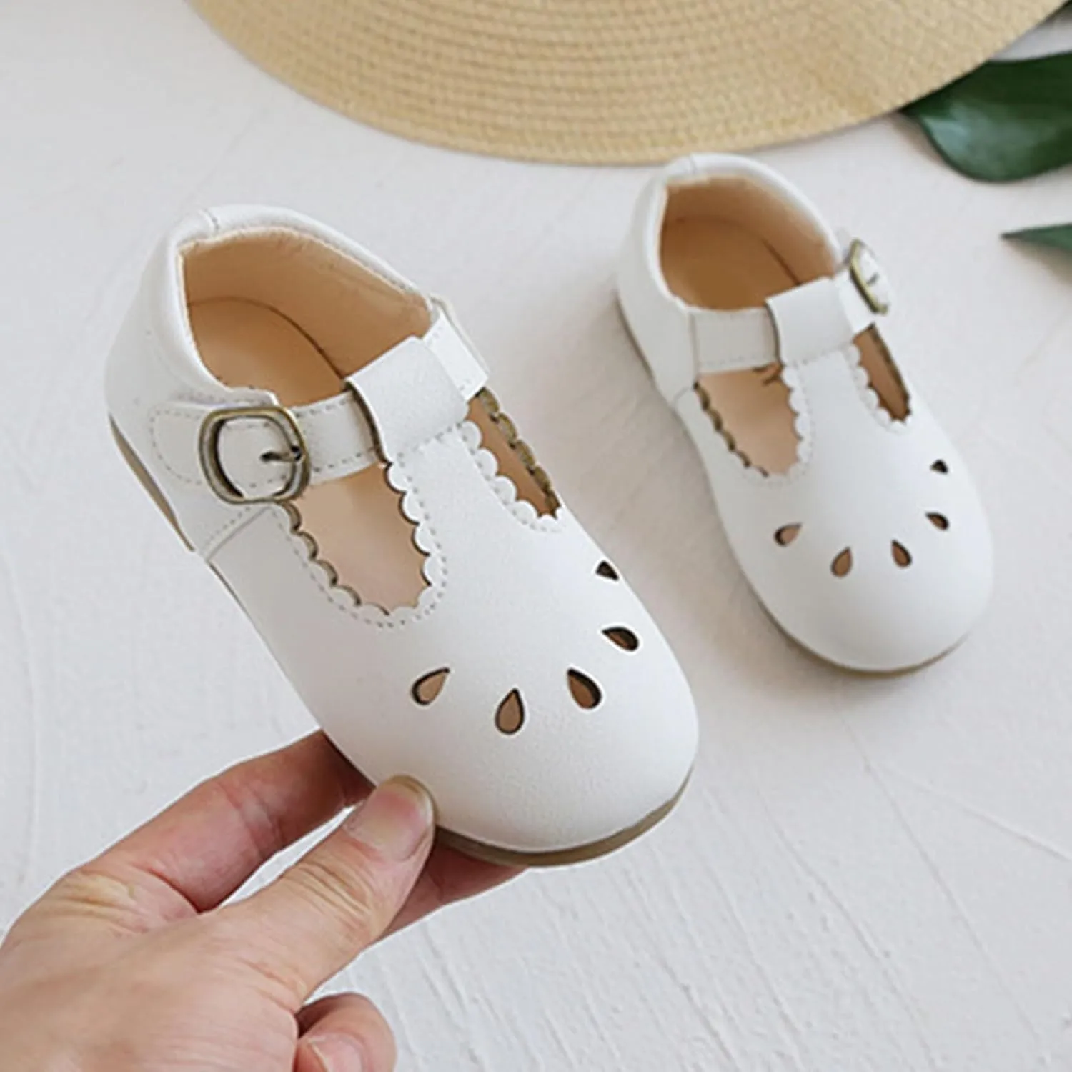 Infant Mary Jane Dress Closed Toe Flat Toddler Little Girl Ballet Party School 𝐔niform T-Strap Princess Shoe