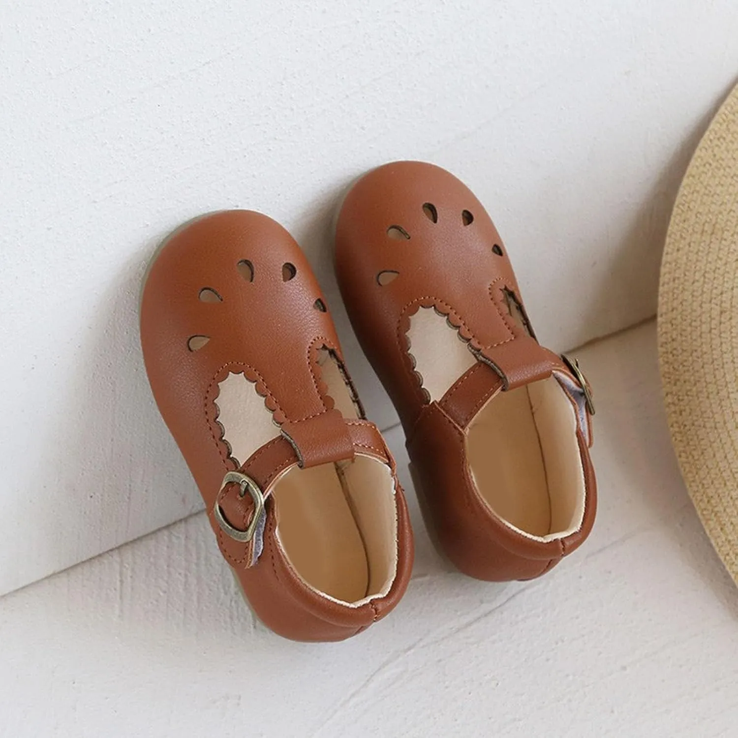 Infant Mary Jane Dress Closed Toe Flat Toddler Little Girl Ballet Party School 𝐔niform T-Strap Princess Shoe