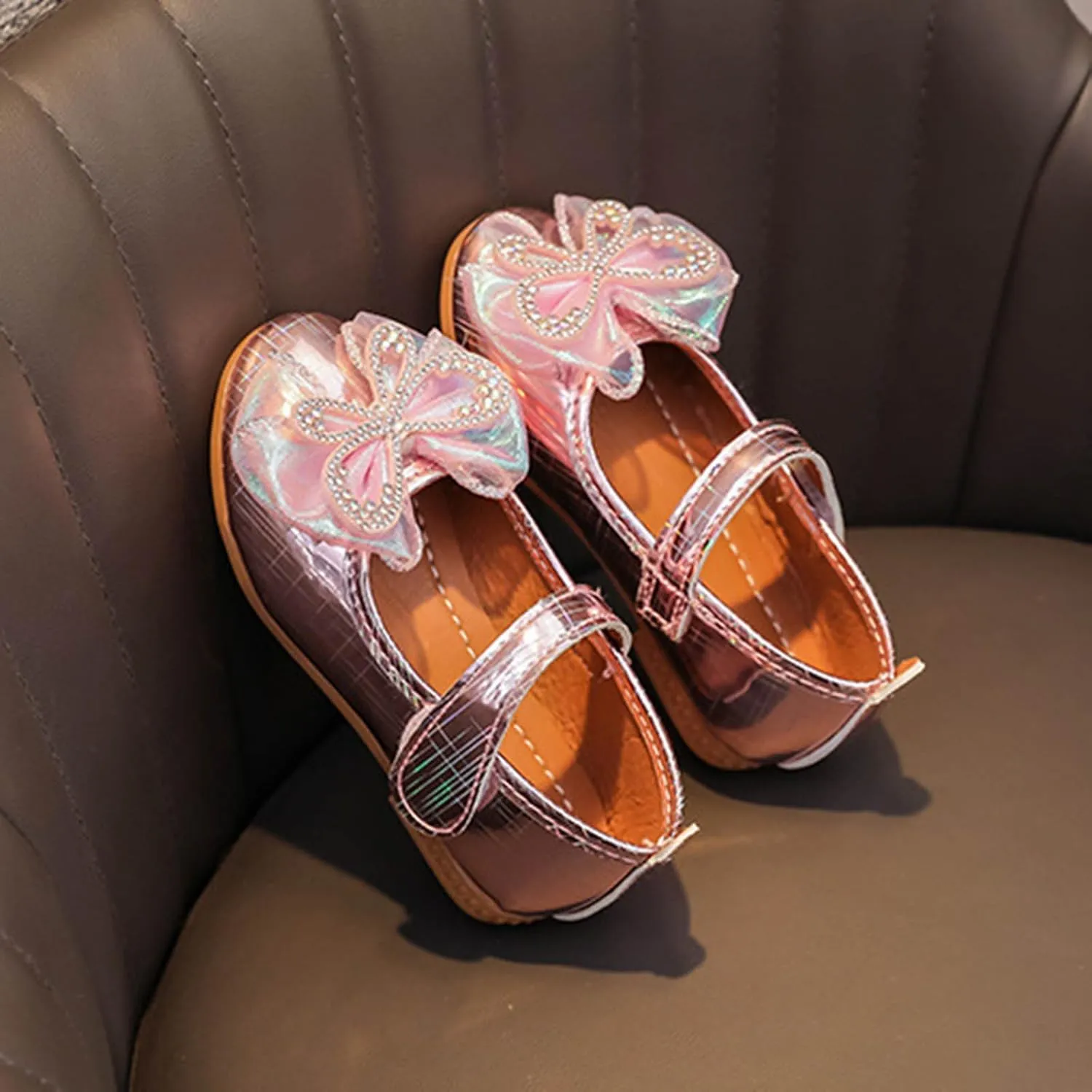 IWIHMIV Girls Flat Mary Jane Shoes Casual Comfortable Soft Sole Slip On Ballet Dress Shoes for School Wedding Party