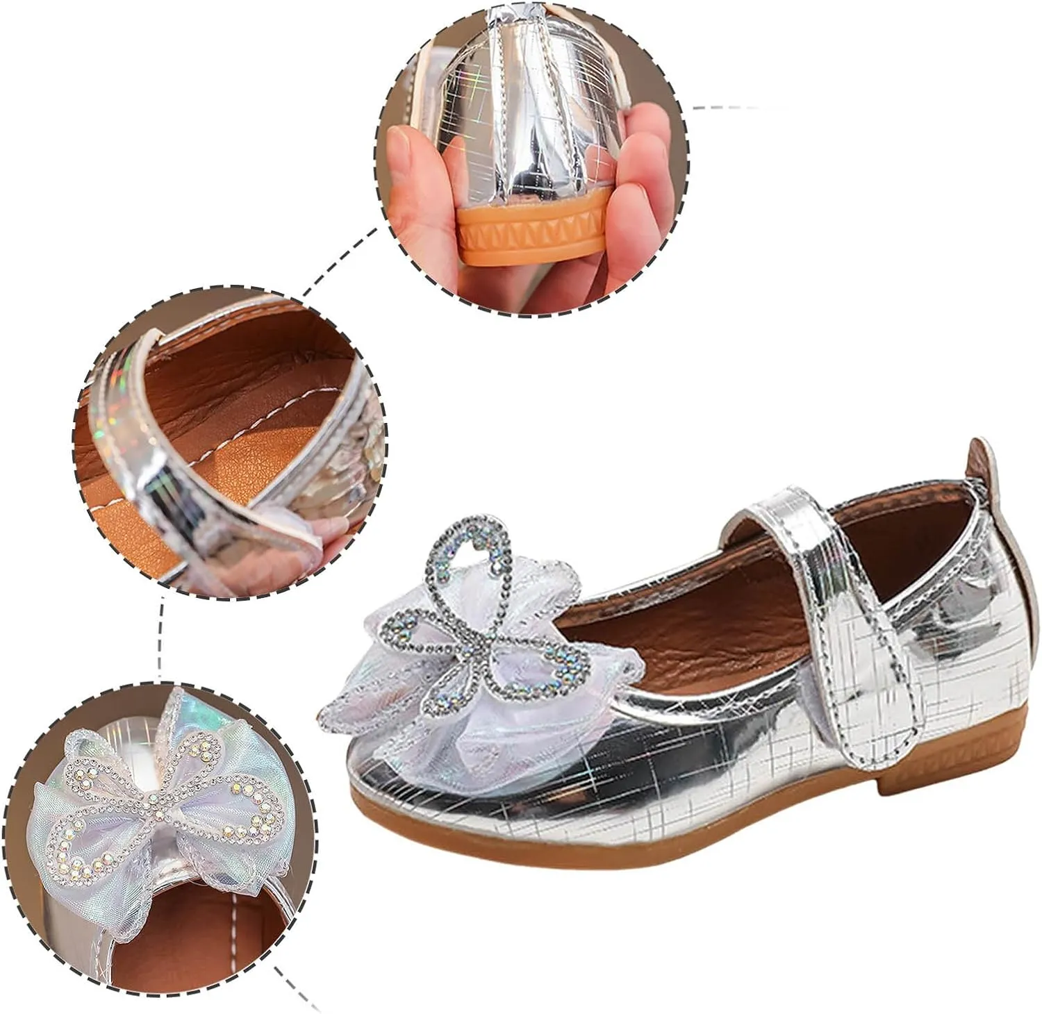 IWIHMIV Girls Flat Mary Jane Shoes Casual Comfortable Soft Sole Slip On Ballet Dress Shoes for School Wedding Party