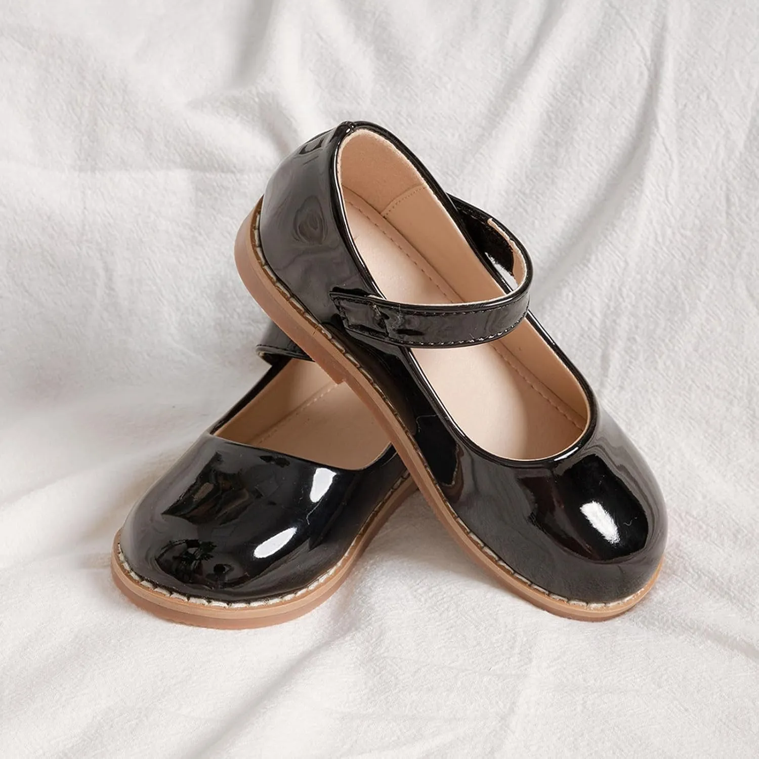 IWIHMIV Girls Mary Jane Dress Shoes Casual Comfortable Ballerina Flat Non Slip School Loafers for Wedding Party