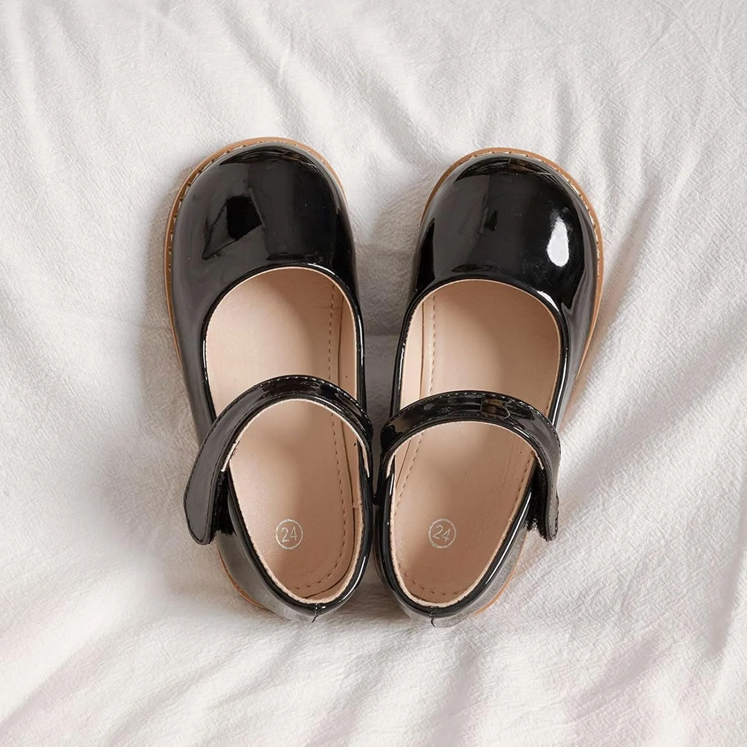 IWIHMIV Girls Mary Jane Dress Shoes Casual Comfortable Ballerina Flat Non Slip School Loafers for Wedding Party