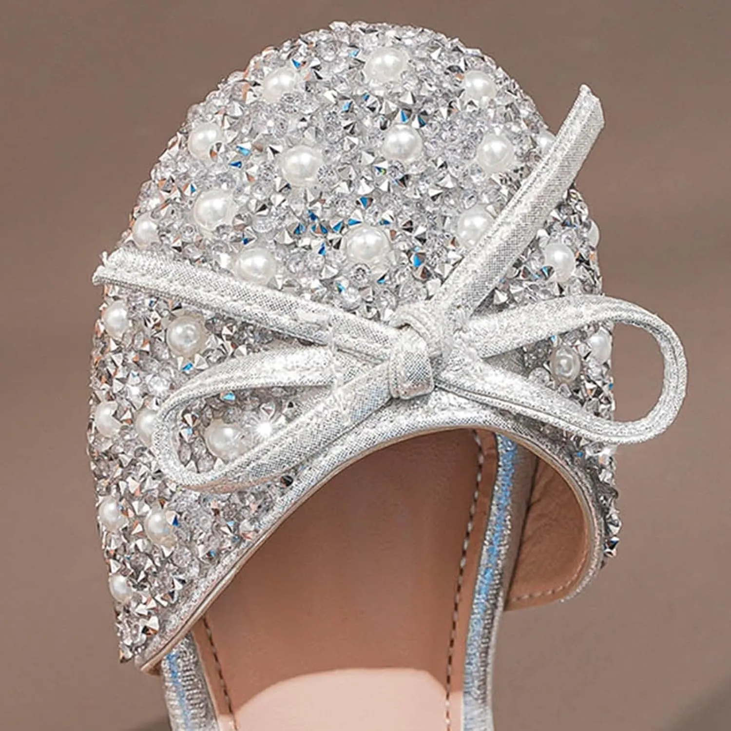 IWIHMIV Princess Dress Up Shoes for Toddlers Wedding Party Flower Girl Low Heel Mary Jane School Shoes