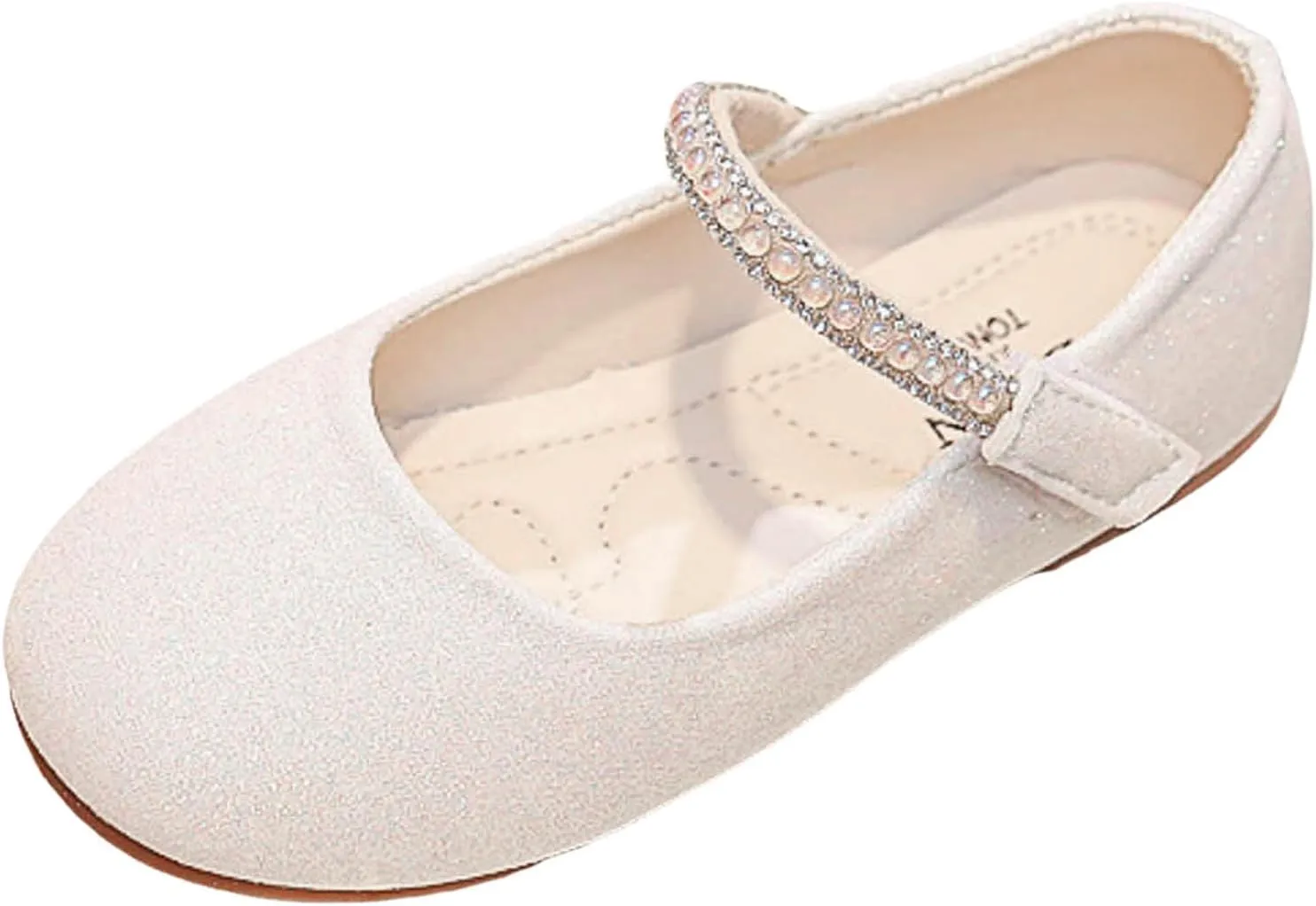 IWIHMIV Toddler Girl Mary Jane Dress Shoes Flat Bottom Comfortable Princess Ballet Shoes for Girl Party School
