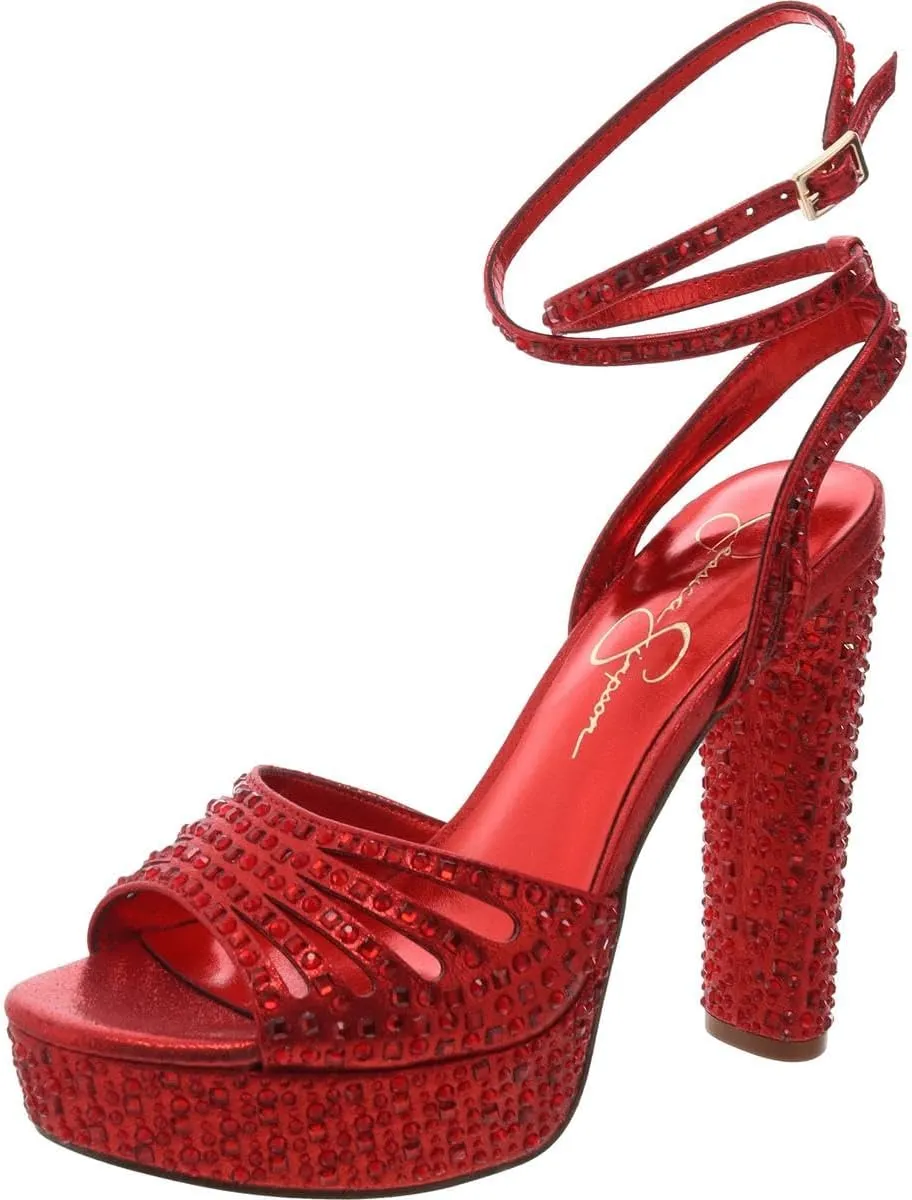 Jessica Simpson Womens Iralin Rhinestone Block Heels