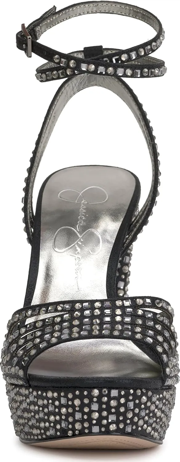 Jessica Simpson Womens Iralin Rhinestone Block Heels