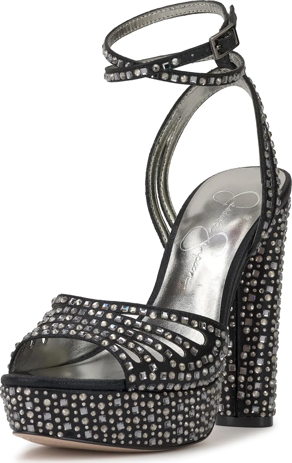 Jessica Simpson Womens Iralin Rhinestone Block Heels