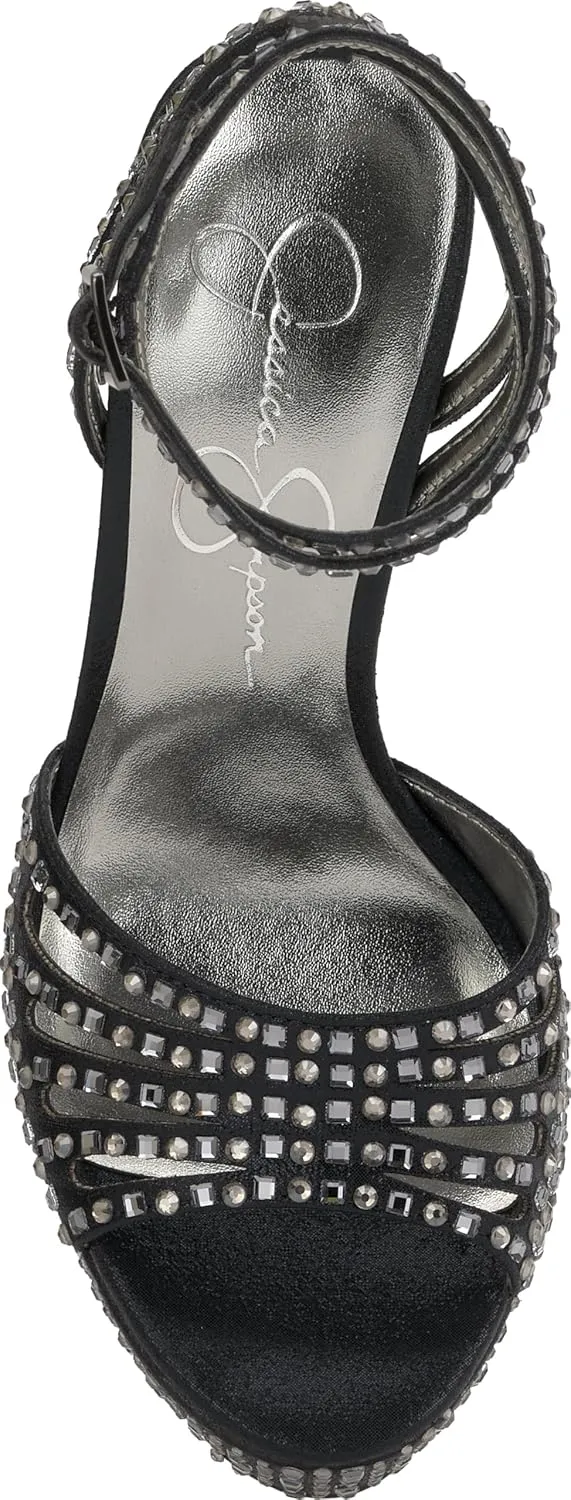 Jessica Simpson Womens Iralin Rhinestone Block Heels