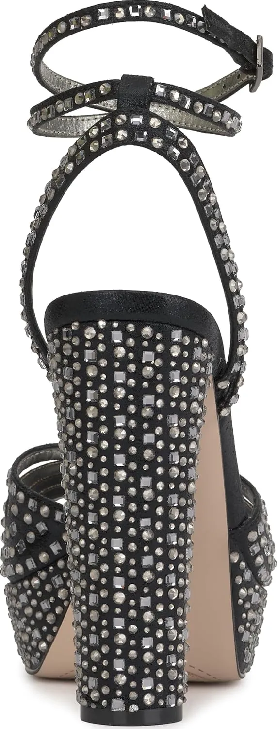 Jessica Simpson Womens Iralin Rhinestone Block Heels