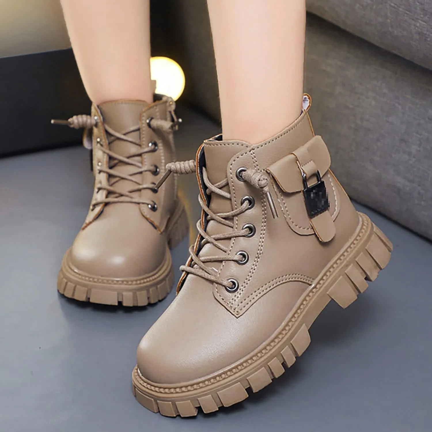 Kids Girls Ankle Bootie Winter Snow Boots Anti-Slip Outdoor Shoes Comfortable Boots Party Birthday Dress up Dance
