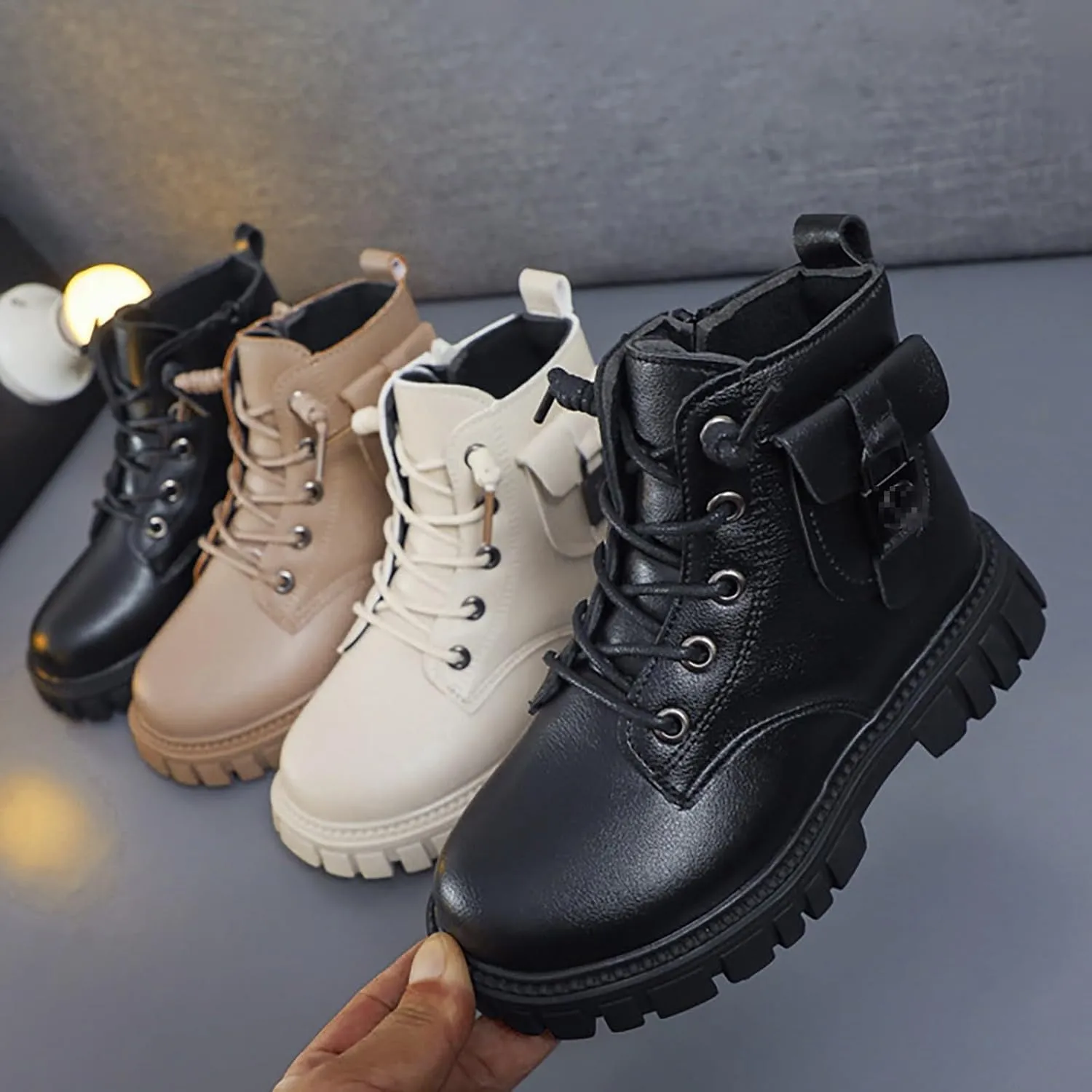 Kids Girls Ankle Bootie Winter Snow Boots Anti-Slip Outdoor Shoes Comfortable Boots Party Birthday Dress up Dance