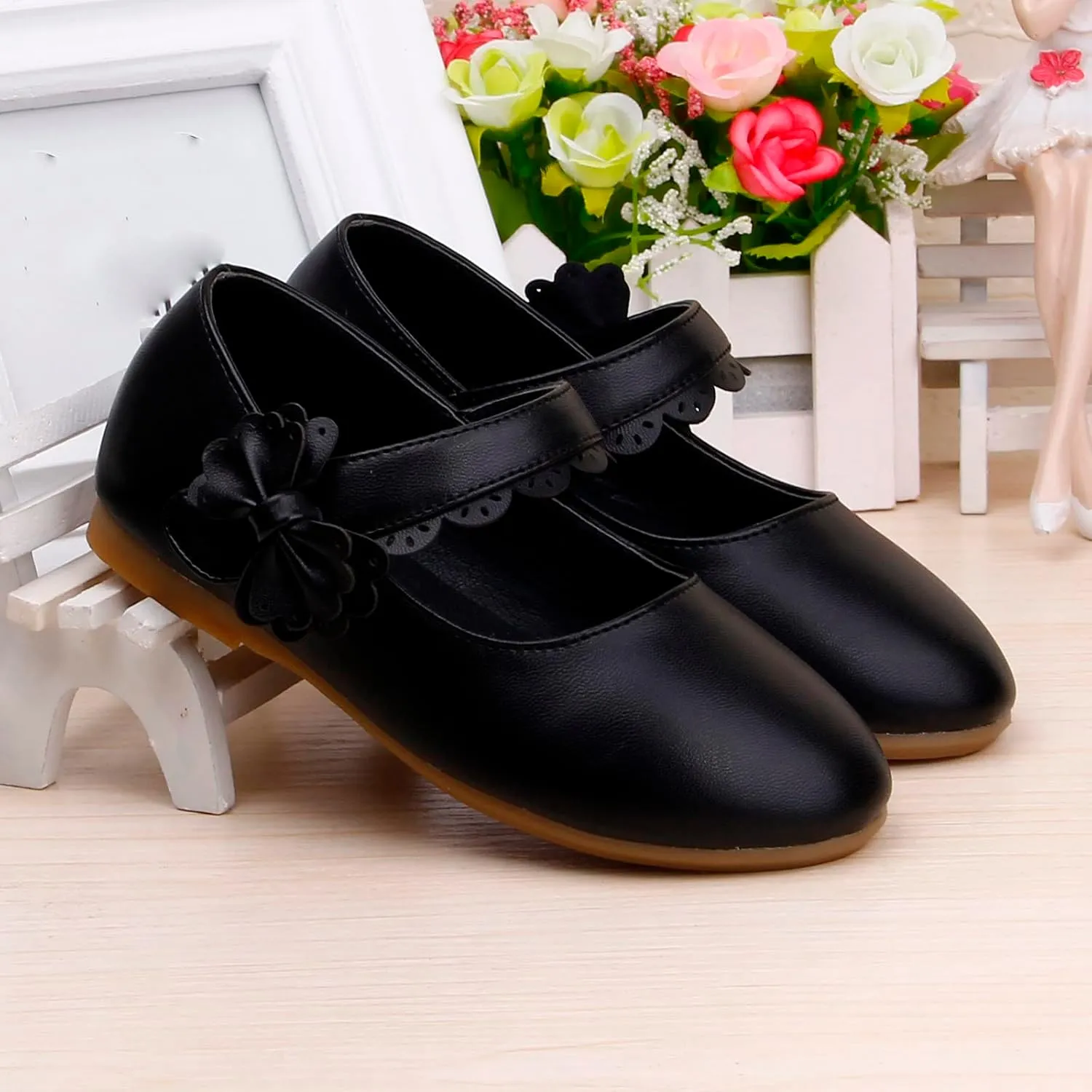 Kids Mary Jane Shoes Toddler Girls Anti-Slip Rubber Soft Sole Closed Toe Flat Wedding High Tops Baby Girl