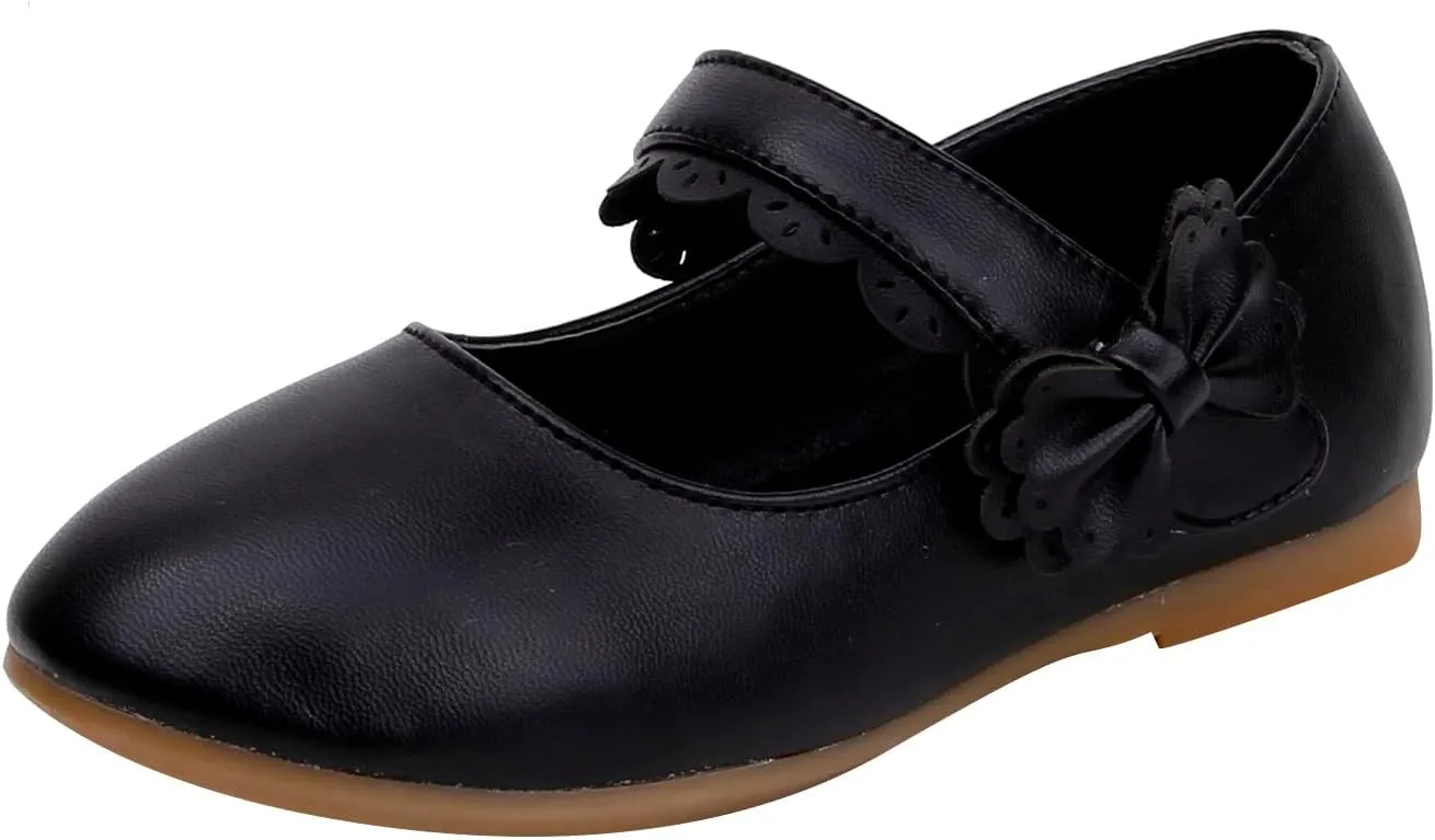 Kids Mary Jane Shoes Toddler Girls Anti-Slip Rubber Soft Sole Closed Toe Flat Wedding High Tops Baby Girl