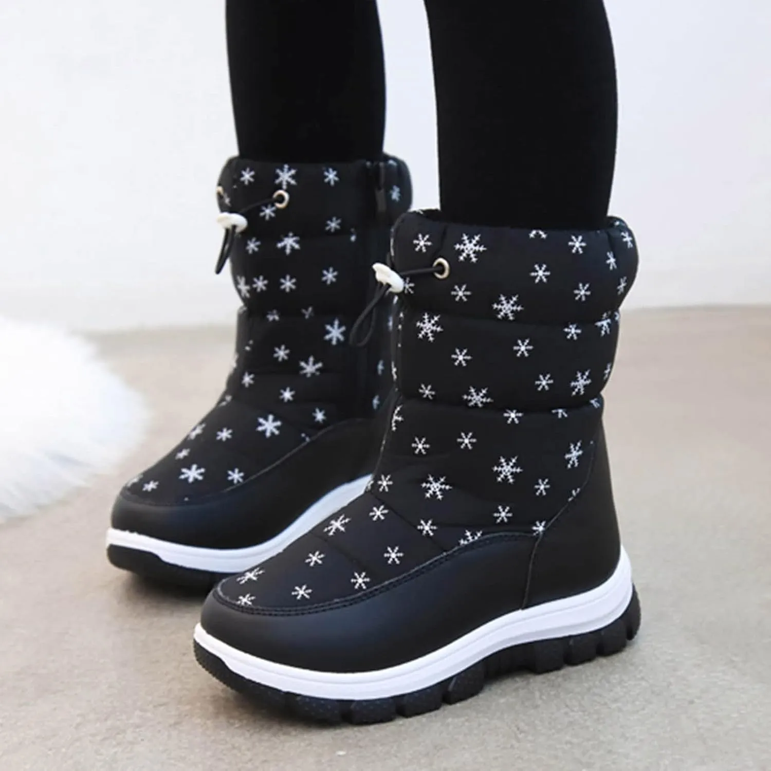 Kids Snow Boots Boys Girls Winter Boots Winter Fully Fur Lined Warm Shoes Cold Weather Shoes Outdoor Snow Boots
