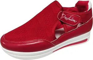 Lausiuoe Sneakers For Women Walking Shoes Comfortable Fashion Lightweight Casual Mesh Slip On Sneakers for Running Gym