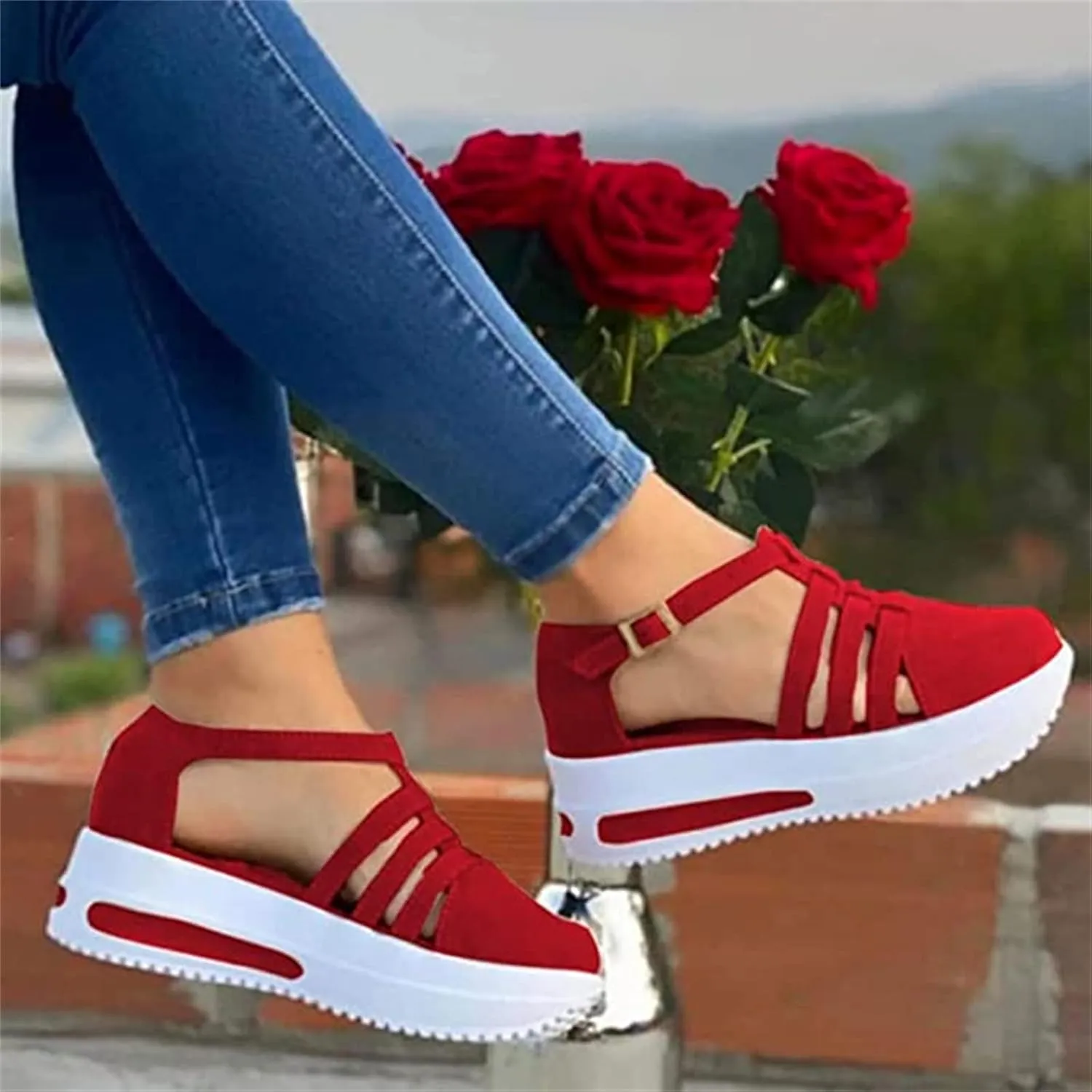 Lausiuoe Sneakers For Women Walking Shoes Comfortable Platform Loafers Fashion Casual Athletic Work Running Sneakers