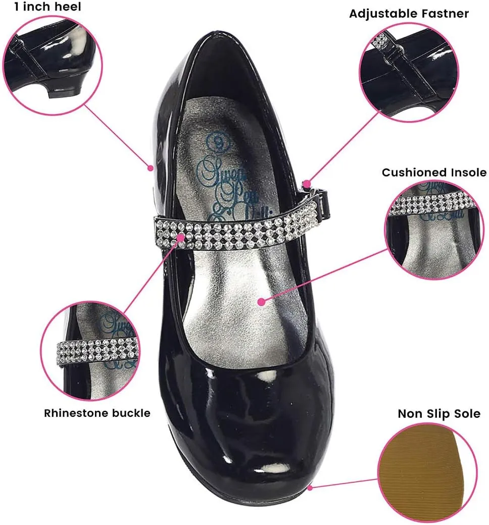 Mary Jane Shoes for Girls Dress Shoes Flower Girl Heels for Church Wedding Easter Christmas Zapatillas para Nias de Vestir
