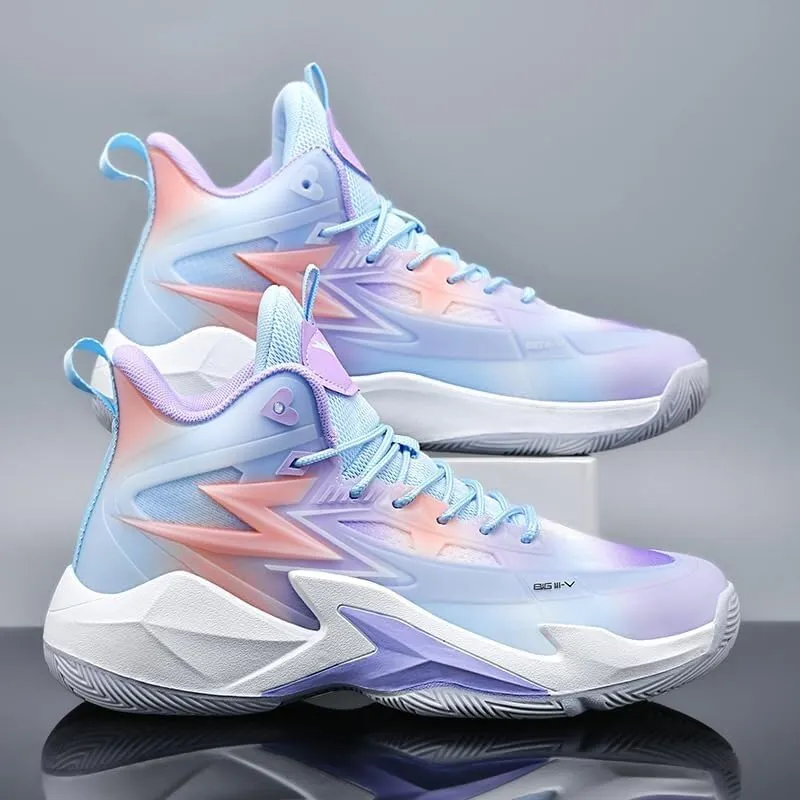 Men's Basketball Shoes are Breathable Lightweight Comfortable Non Slip Lace Up Sports Training Boots
