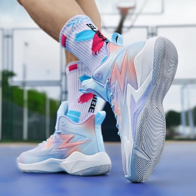 Men's Basketball Shoes are Breathable Lightweight Comfortable Non Slip Lace Up Sports Training Boots