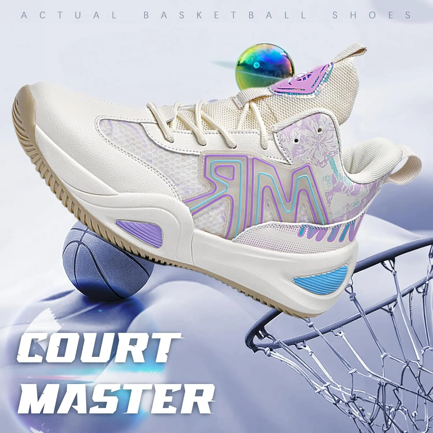 Men's Basketball Shoes Fashionable Breathable Anti Slip Sports Shoes Outdoor Running Fitness Training Shoes