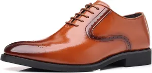 Men's Business Casual Dress Shoes Classic Wingtip Lace-Up Brogues Modern Formal Oxfords Shoes