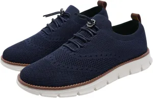 Mens Casual Dress Oxfords Breathable Knit Mesh Lace Up Lightweight Comfortable Walking Fashion Sneakers