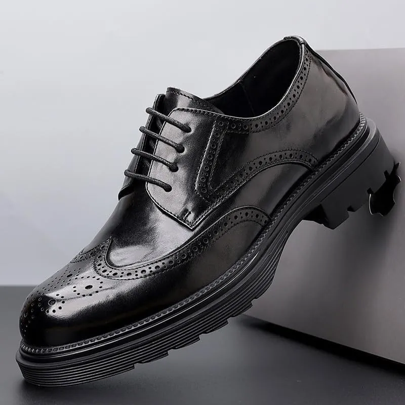 Men's Classic Oxford Dress Shoes Genuine Leather Sole Formal Business Attire Wedding Party Shoes with Cushioned Insole