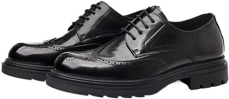 Men's Classic Oxford Dress Shoes Genuine Leather Sole Formal Business Attire Wedding Party Shoes with Cushioned Insole