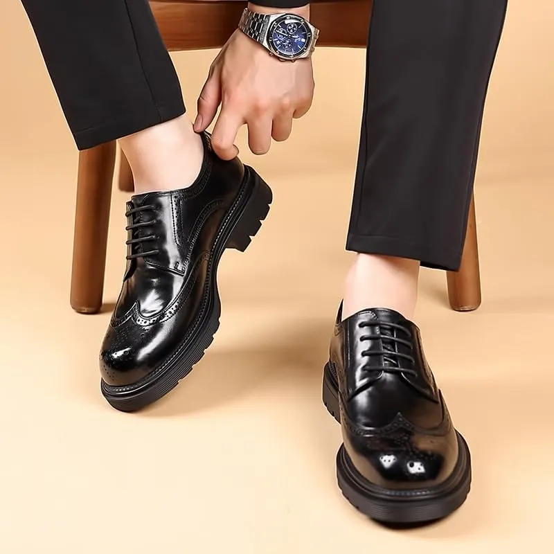 Men's Classic Oxford Dress Shoes Genuine Leather Sole Formal Business Attire Wedding Party Shoes with Cushioned Insole