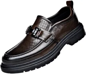 Men's Classic Oxford Dress Shoes with Slip-Resistant Sole for Weddings & Business Events - Genuine Leather Formal Footwear with Cushioned Insole