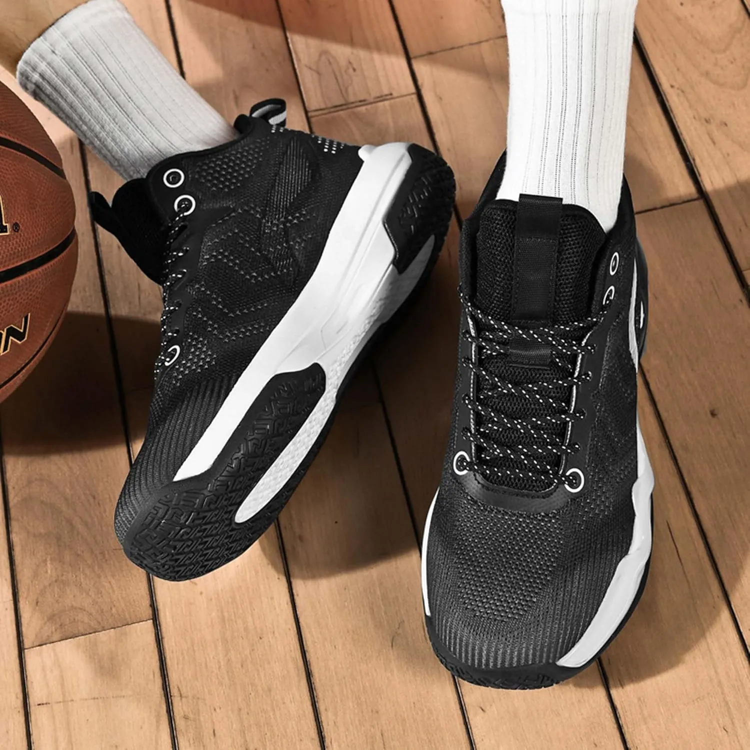 Men's Cool Colorful Breathable Mesh Basketball Shoes Comfortable Backpack Hiking Shoes