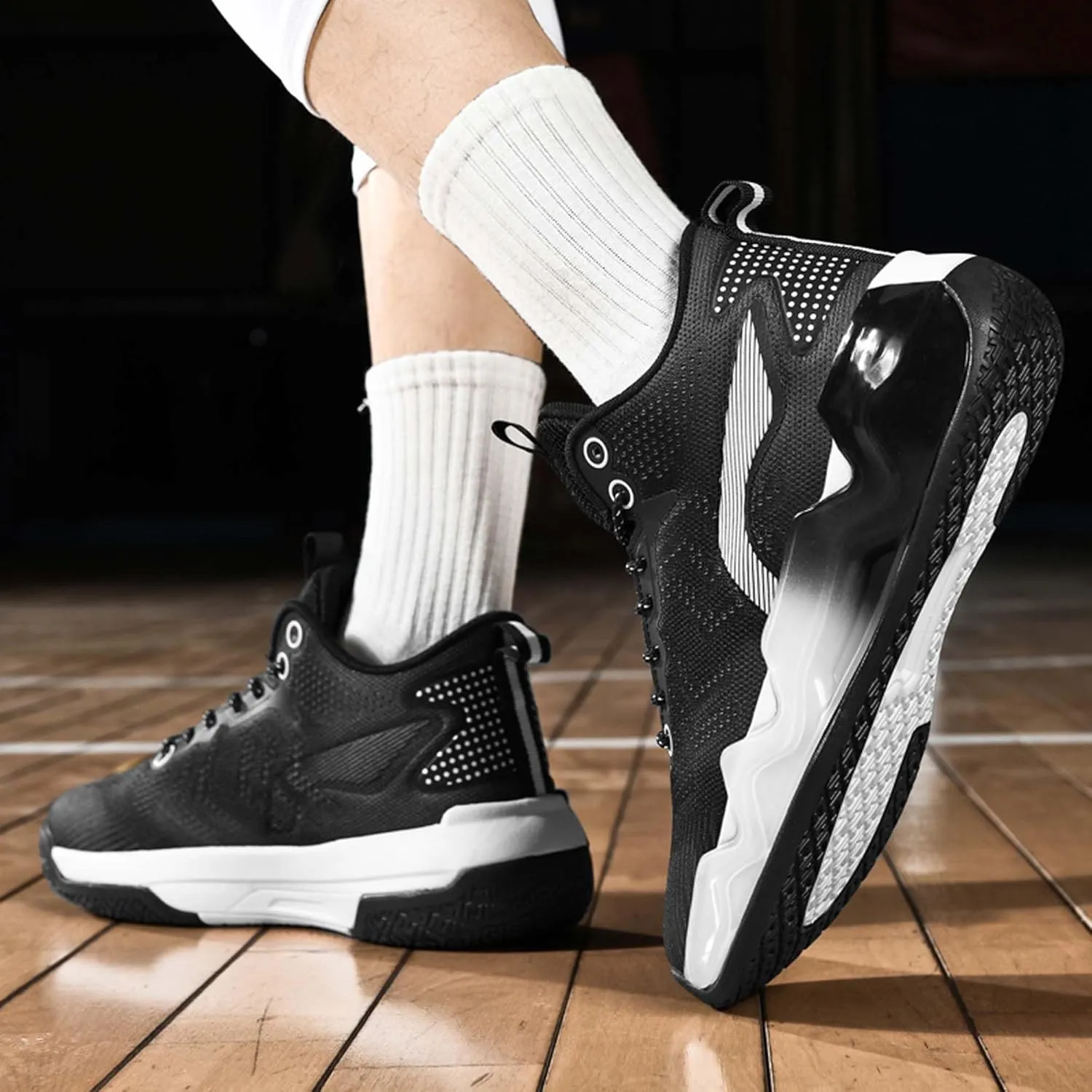 Men's Cool Colorful Breathable Mesh Basketball Shoes Comfortable Backpack Hiking Shoes