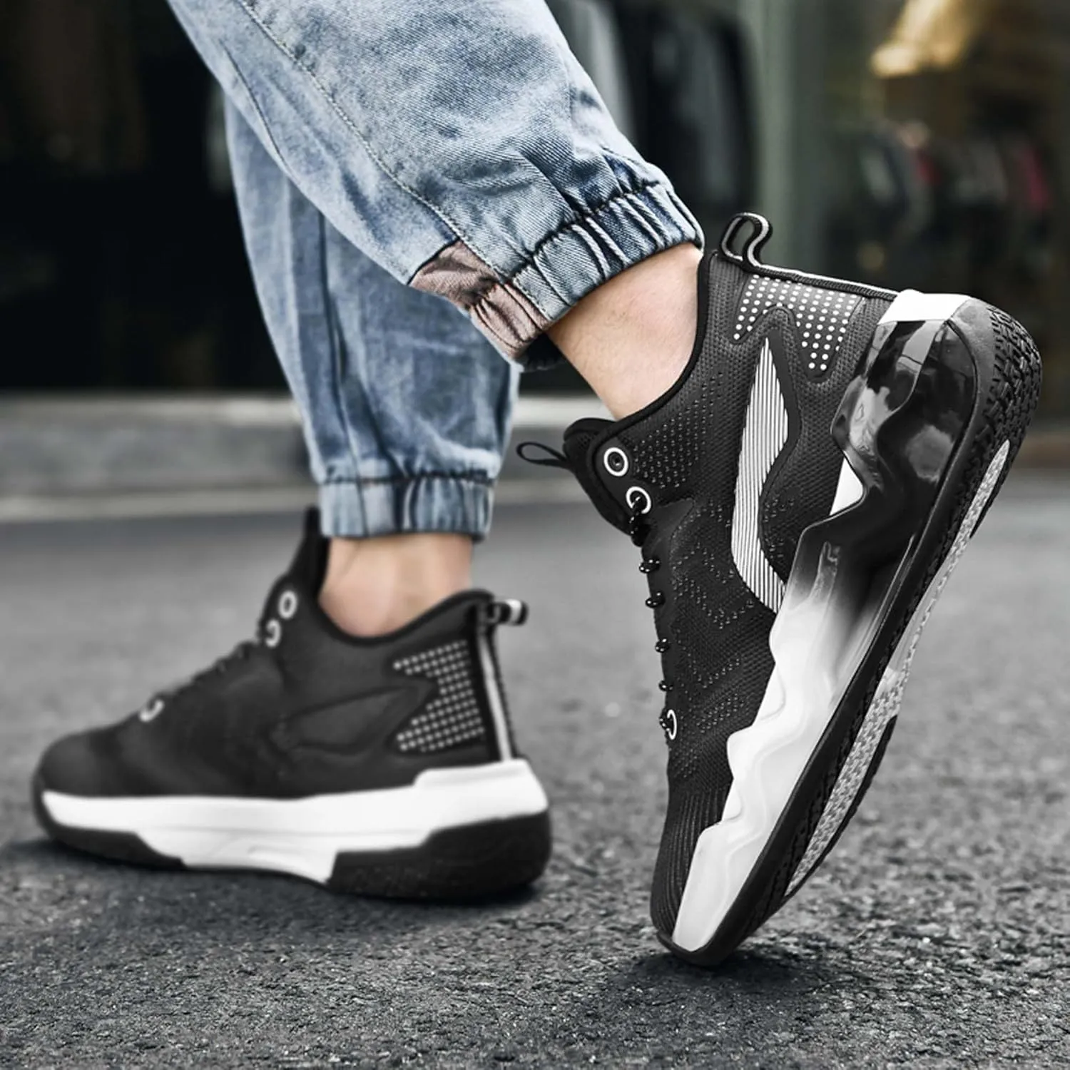Men's Cool Colorful Breathable Mesh Basketball Shoes Comfortable Backpack Hiking Shoes