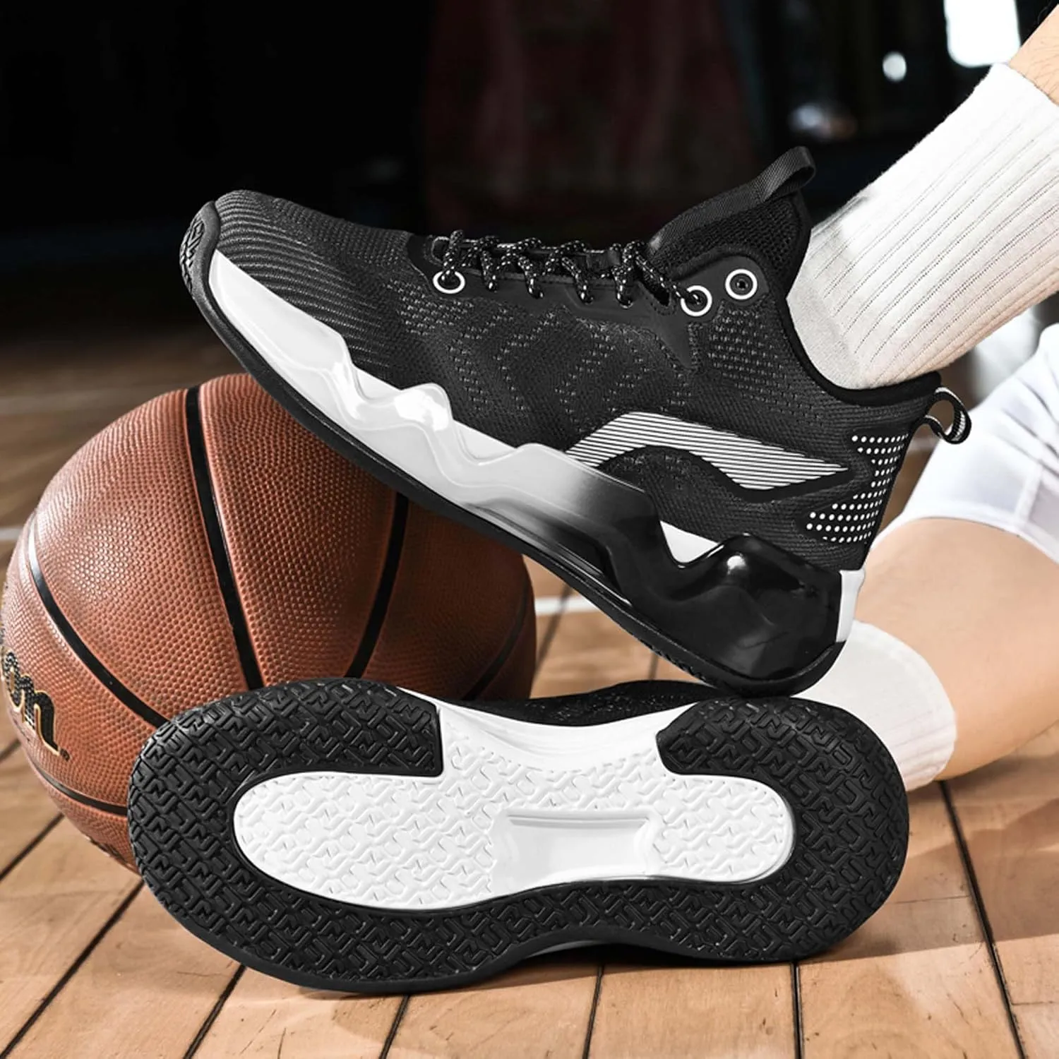 Men's Cool Colorful Breathable Mesh Basketball Shoes Comfortable Backpack Hiking Shoes