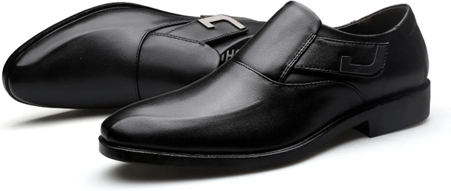 Men's Dress Loafer Shoes Monk Strap Slip On Loafers Black Shoe Casual Work Business Wedding Party Dressy Footwear