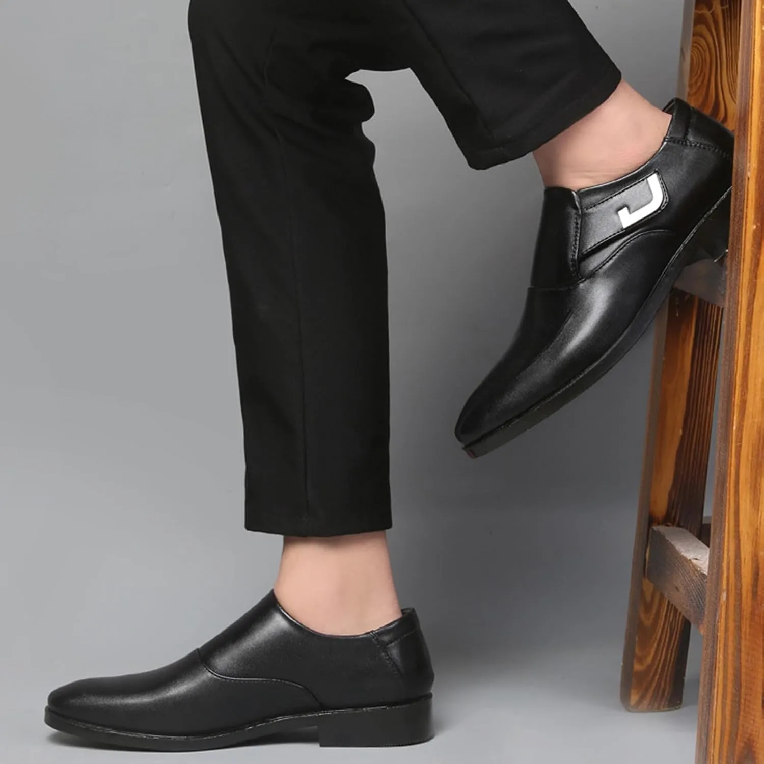 Men's Dress Loafer Shoes Monk Strap Slip On Loafers Black Shoe Casual Work Business Wedding Party Dressy Footwear