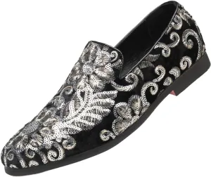 Mens Dress Loafers Slip On Shoes Glitter Wedding Party Prom Shoe Elegant Retro Embroidered Footwear Wedding Walking Outfits