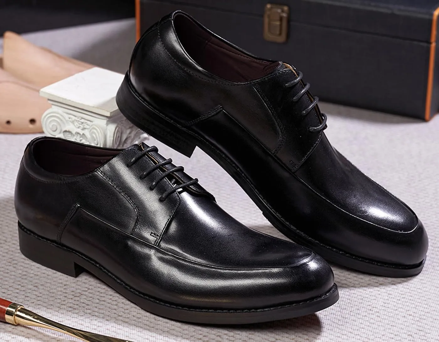 Mens Dress Shoes Formal Derby Shoes Genunie Leather Whole Cut Suit Shoes Men's Fashion Prom Wedding Business Causal Oxfords Comfortable Tuxedo Shoes for Men