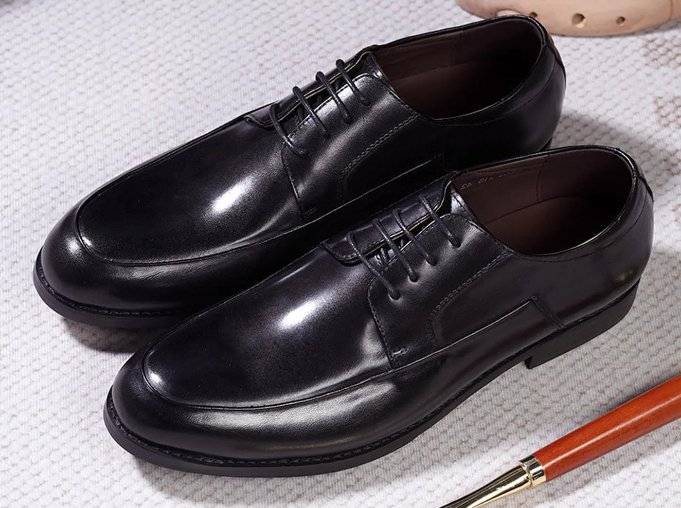 Mens Dress Shoes Formal Derby Shoes Genunie Leather Whole Cut Suit Shoes Men's Fashion Prom Wedding Business Causal Oxfords Comfortable Tuxedo Shoes for Men