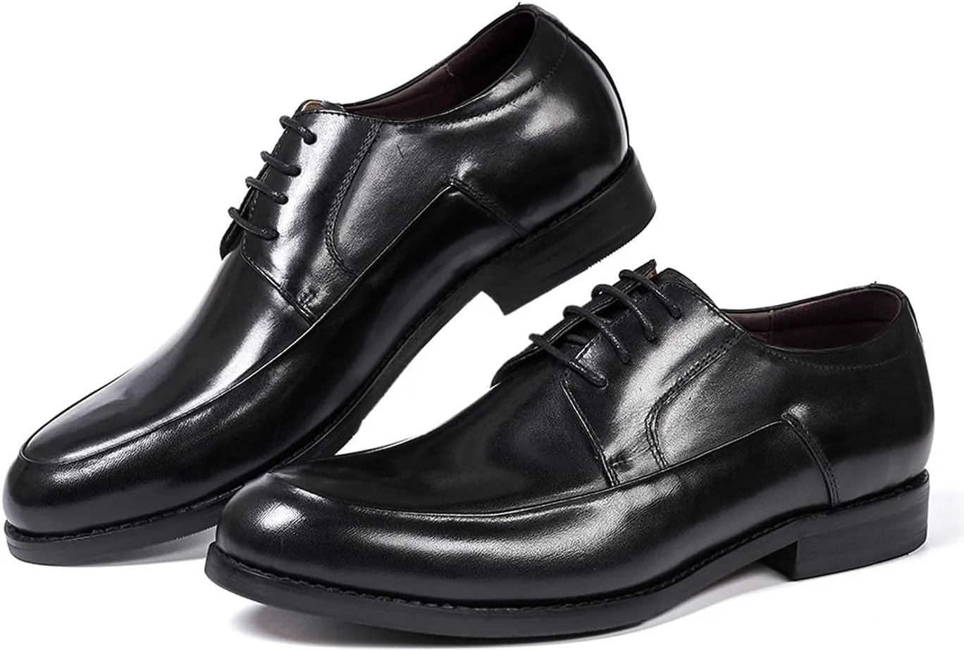 Mens Dress Shoes Formal Derby Shoes Genunie Leather Whole Cut Suit Shoes Men's Fashion Prom Wedding Business Causal Oxfords Comfortable Tuxedo Shoes for Men