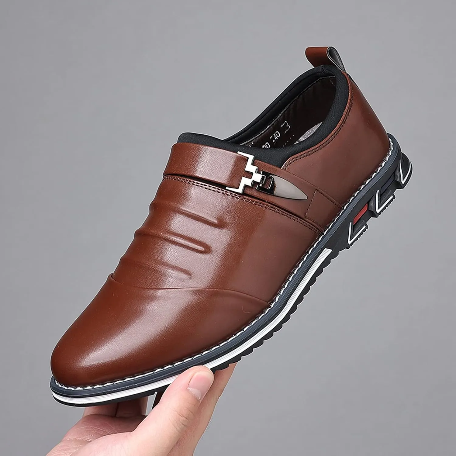 Mens Dress Shoes Retro Plain Toe Business Casual Fashion Style Men's Breathable Comfortable Business Lace Up Leisure Solid Color Leather Shoes Dress Shoes for Men Wide