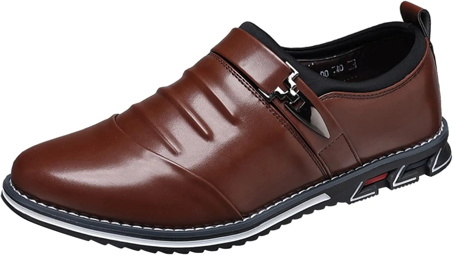 Mens Dress Shoes Retro Plain Toe Business Casual Fashion Style Men's Breathable Comfortable Business Lace Up Leisure Solid Color Leather Shoes Dress Shoes for Men Wide