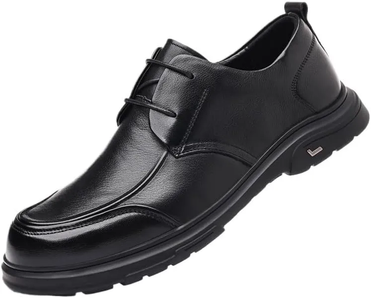 Men's Fashion Wingtip Derby Shoes - Formal Business Dress Oxfords Wedding Prom Party Footwear with Slip-Resistant Rubber Sole